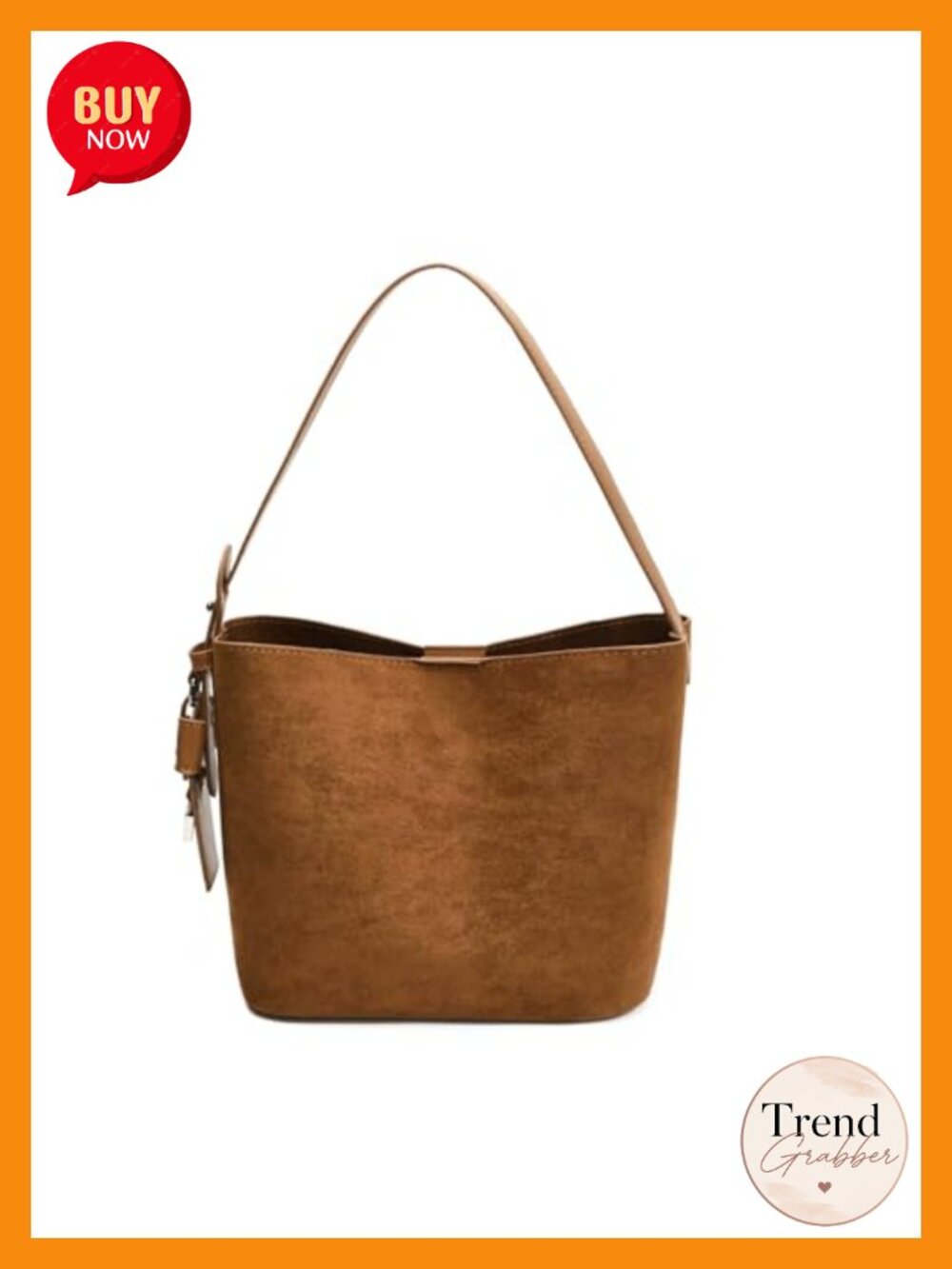 Suede Bucket Bag Shoulder Handbag Crossbody Purse with Pouch